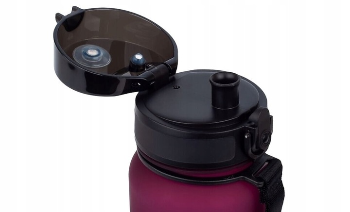 BIDON SPORTOWY 650ML TRITANOWA BUTELKA NA WODĘ Z MIARKĄ BPA FREE BORDOWA