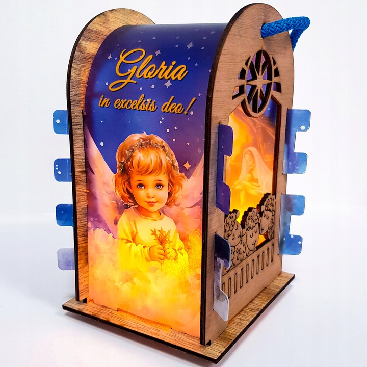 LAMPION ADWENTOWY DLA DZIECI ŚWIECĄCY LED KOLOROWY NA RORATY + Baterie