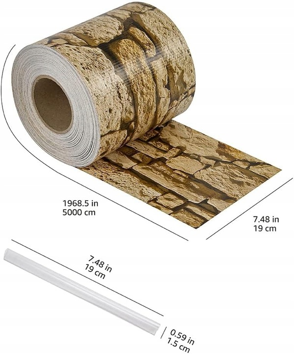 Amazon Basics Taśma Ogrodzeniowa 50 m x 19 cm - kamień piaskowy