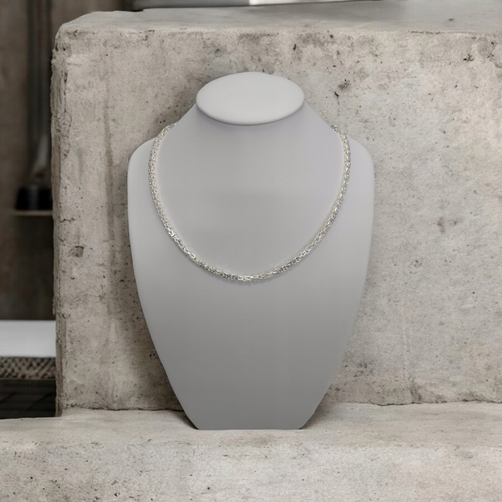 SREBRNY ŁAŃCUCH MĘSKI SPLOT KRÓLEWSKI 50 cm 4 mm SREBRO 925 GRAWER M.JOPEK