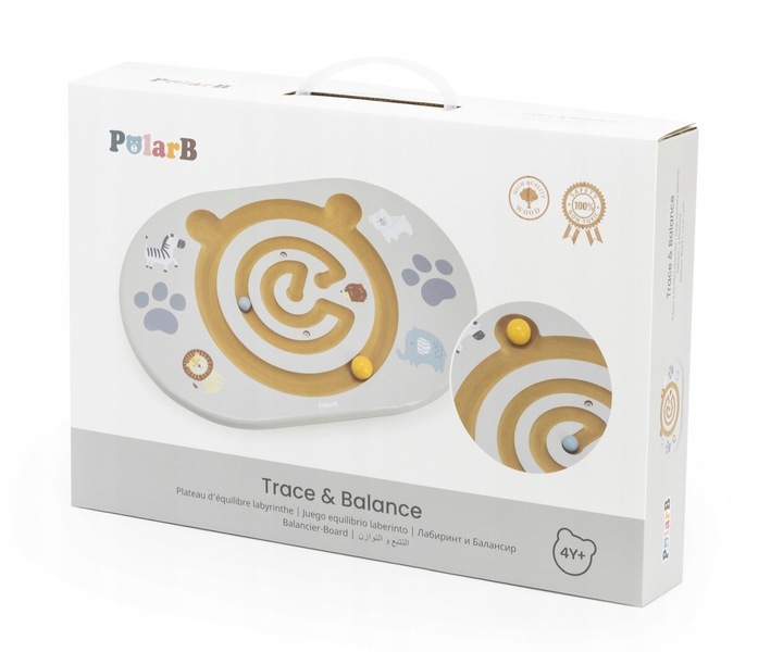 Viga PolarB Balansujący labirynt Miś Kulki Gra Pastelowy Deska Równowaga
