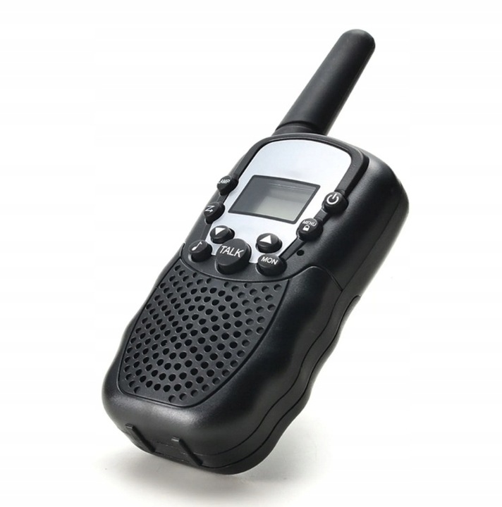 WALKIE TALKIE DLA DZIECI KRÓTKOFALÓWKA 2 SZT. ZASIĘG 3KM LATARKA CZARNE