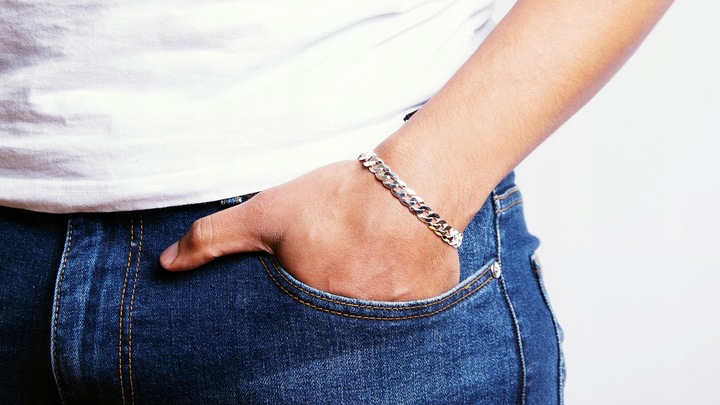 BRANSOLETKA MĘSKA SREBRNA 925 PANCERKA PEŁNA 7 MM+ GRAWER GRATIS SREBRO 925