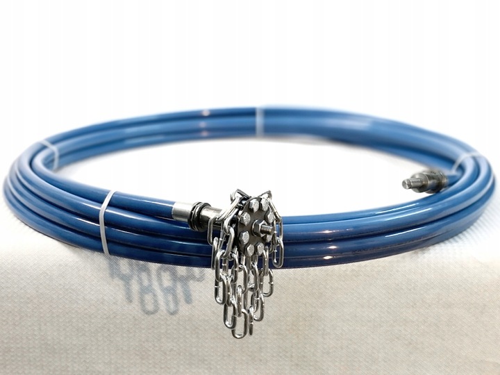 BARDZO MOCNY zestaw szczotka do czyszczenia komina TURBOSPINER 8m PEŁNY WAŁ