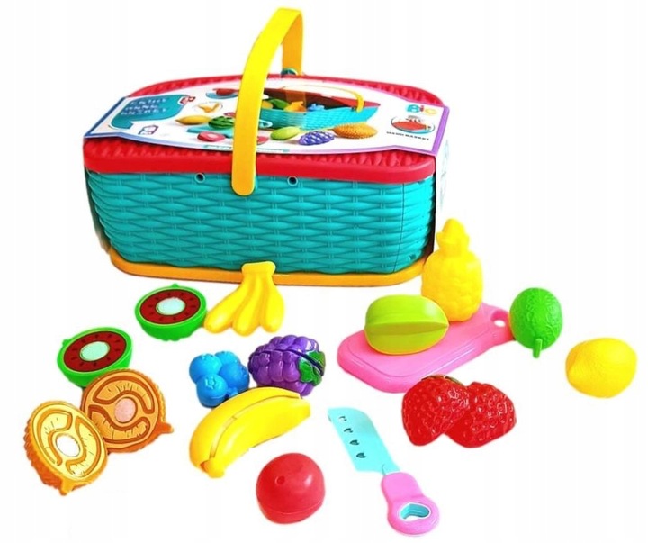 ZESTAW KOSZYK Z PRODUKTAMI OWOCE NA RZEPY DO KROJENIA SKLEP KUCHNIA