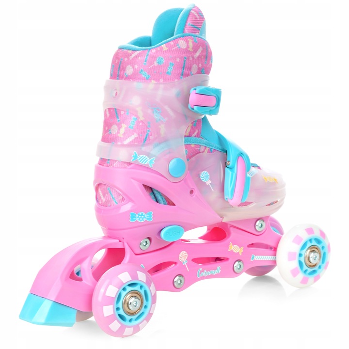 Rolki Wrotki Regulowane 3w1 RAVEN Caramell 26-29 Kółko LED