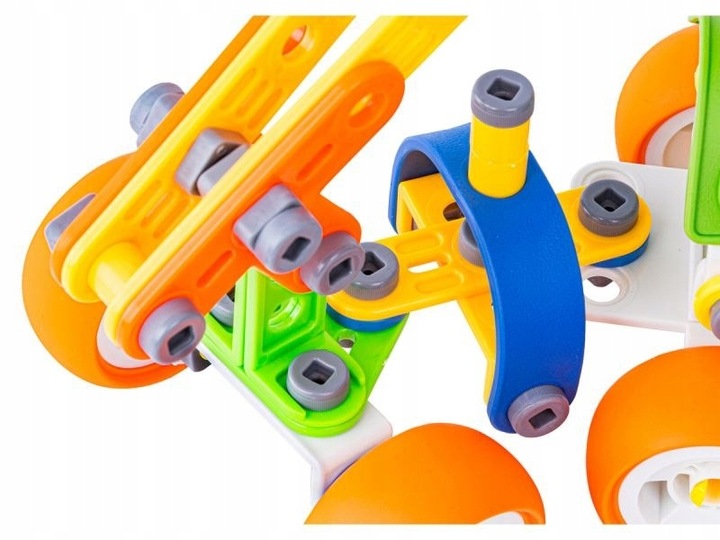 Klocki Konstrukcyjne, Elastyczne 167 El. Pojazdy Budowlane, Auto, Wyścigówk