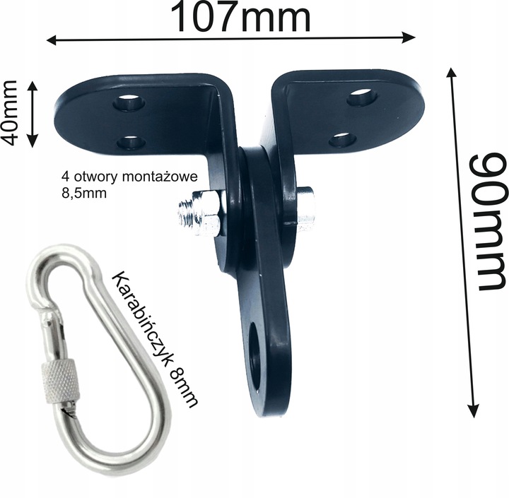 Uchwyty huśtawki z ŁOŻYSKIEM, zawiesia huśtawki mocowania łożyskowane MOCNE