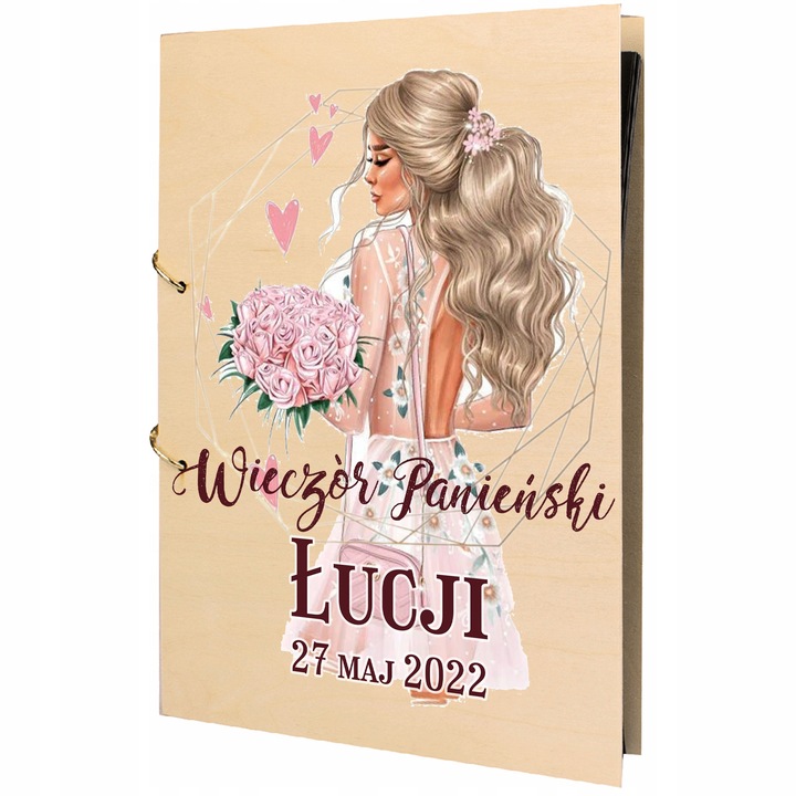 ALBUM WIECZÓR PANIEŃSKI z NADRUKIEM PREZENT DLA PANNY MŁODEJ IMIĘ Y3