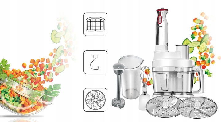 Robot kuchenny blender ręczny mocny MPM BRK-01 biały
