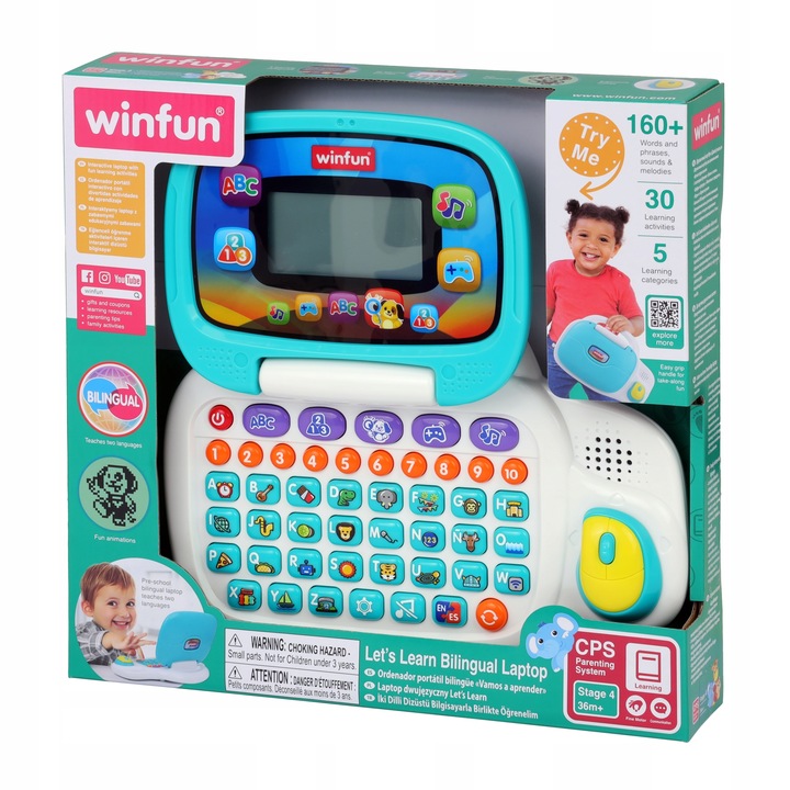 WINFUN LAPTOP DWUJEZYCZNY Edukacyjny interaktywny WINFUN