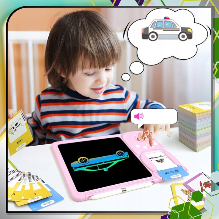 CZYTNIK KART DO NAUKI SŁÓWEK ANGIELSKI ZABAWKA DLA DZIECI RYSIK ZNIKOPIS