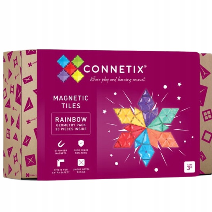 Connetix 30 el. klocki magnetyczne Geometry Pack geometryczne