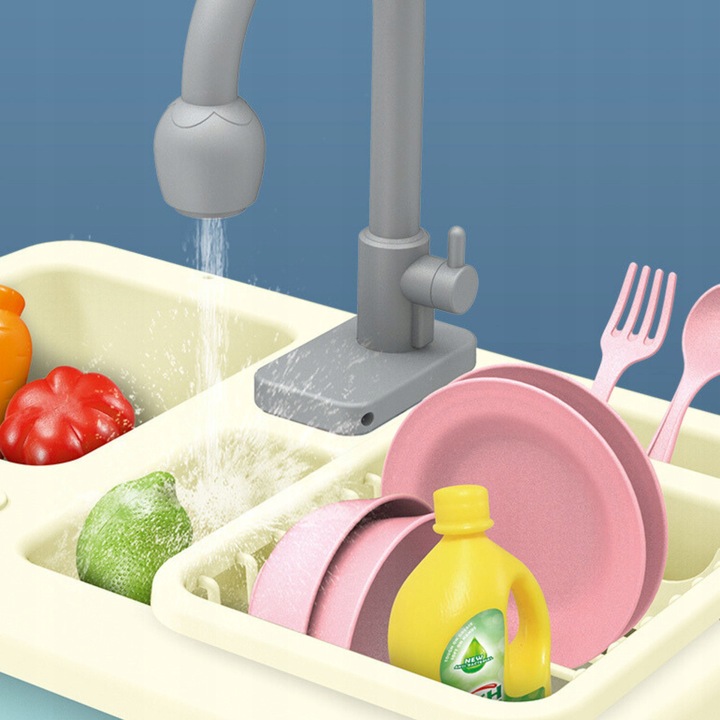 ZLEWOZMYWAK 2w1 KUCHNIA KRAN Z WODĄ NACZYNIA CZAJNIK AKCESORIA WOOPIE