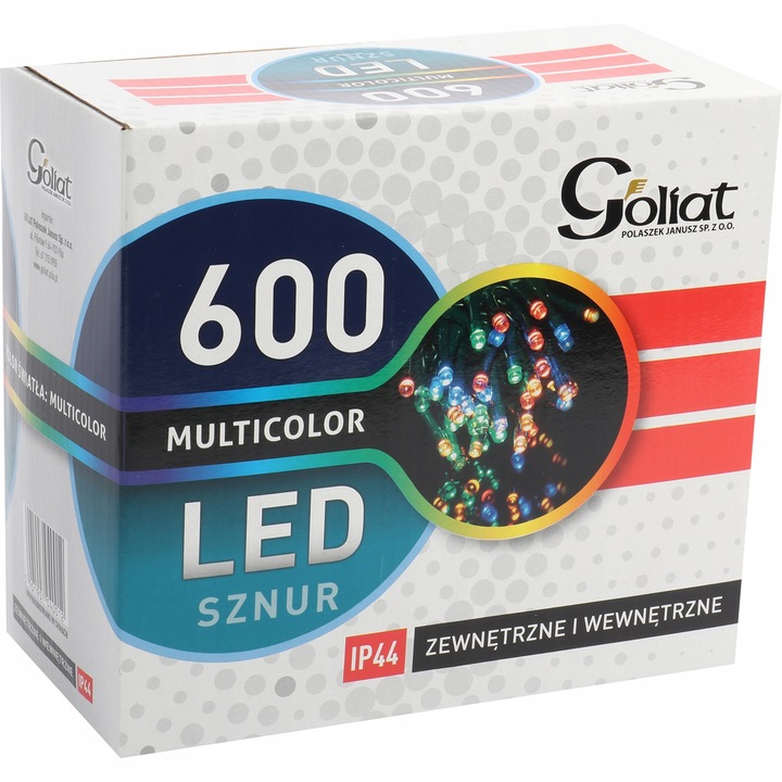 LAMPKI CHOINKOWE 600 LED ZEWNĘTRZNE MULTIKOLOR