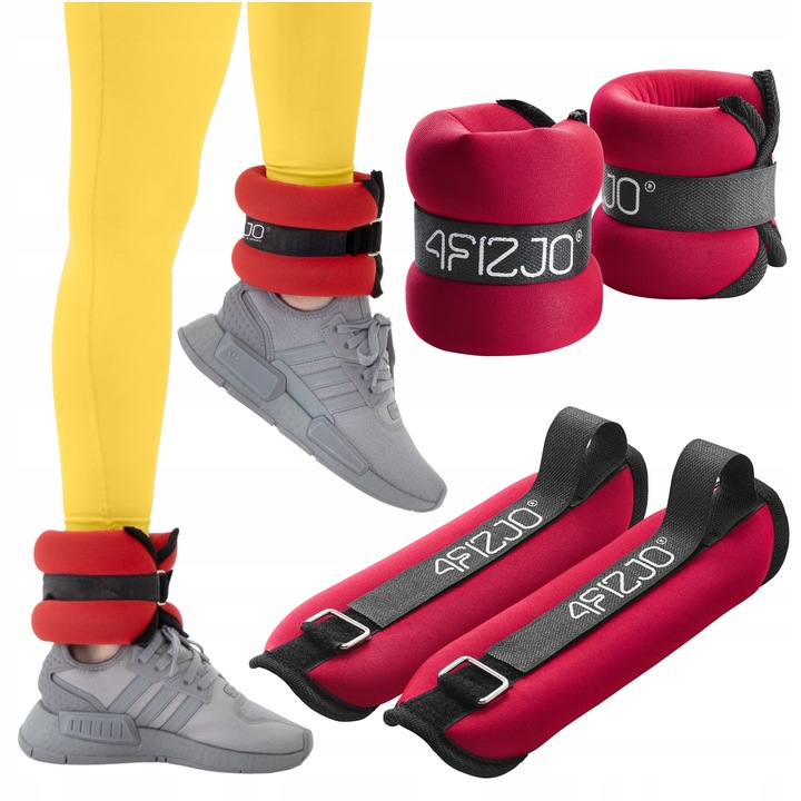 Obciążniki do ćwiczeń na kostki i nagdarstki 2 szt po 1 kg zapinane na rzep