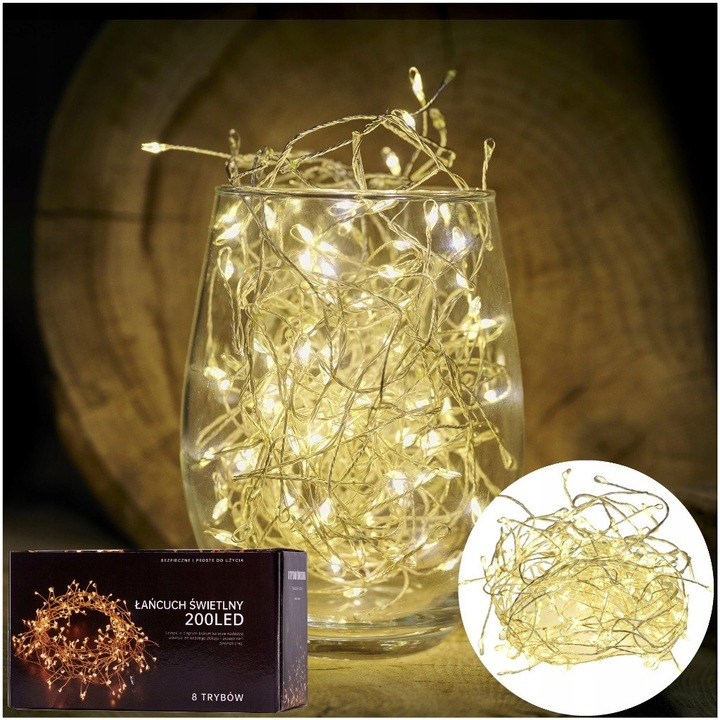 Lampki LED Choinkowe Zewnętrzne Kurtyna Świąteczne Sople Girlanda na ślub