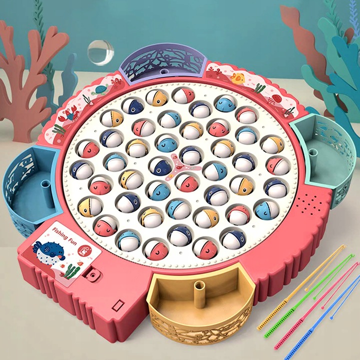 GRA ZRĘCZNOSCIOWA ŁOWIENIE RYBEK NA MAGNES KOTEK WĘDKI PUZZLE DLA DZIECI