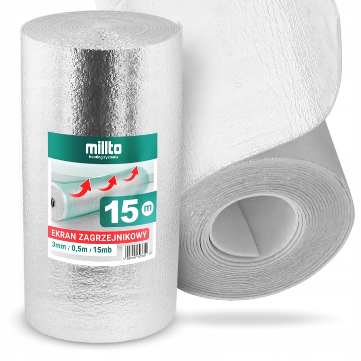 Ekran Zagrzejnikowy Mata Aluminiowa 15m Pianka Termoizolacyjna Izolacyjn GO