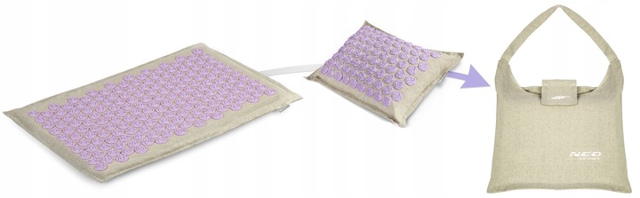 MATA DO AKUPRESURY Z KOLCAMI + PODUSZKA + TORBA