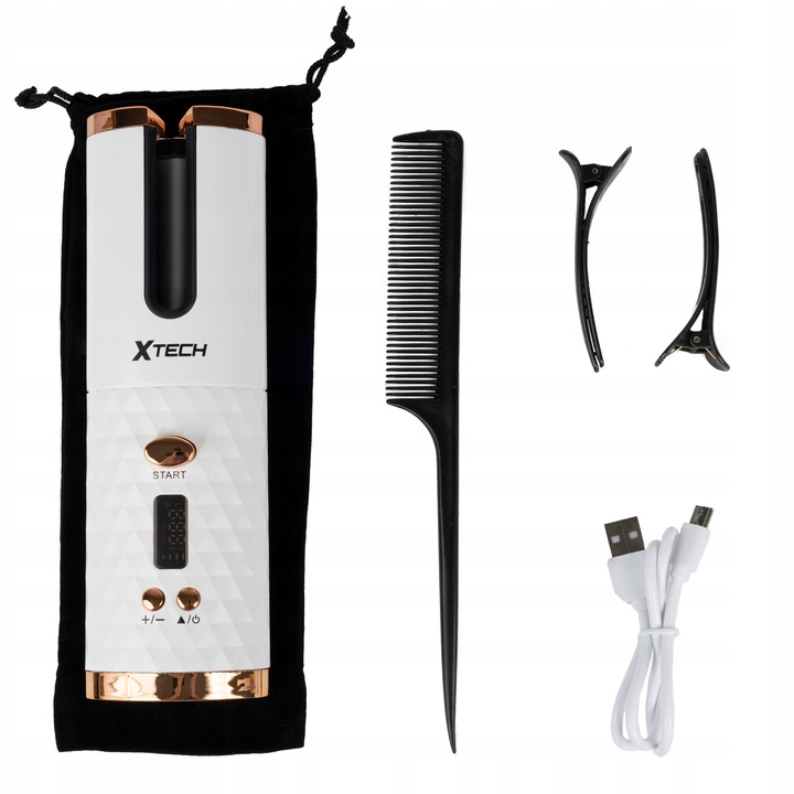 LOKÓWKA DO WŁOSÓW AUTOMATYCZNA CERAMICZNA LCD CURL BIAŁA XTECH