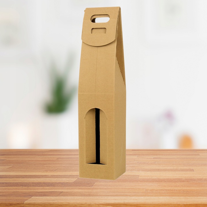 Torebka Pudełko na Wino z Okienkiem LOGO Nadruk Full Kolor 40x9x9 cm 30 szt