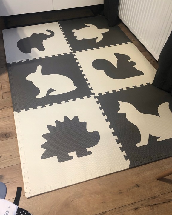 MATA PIANKOWA EVA ZWIERZĄTKA DUŻE PUZZLE 180x120 cm DLA DZIECI RICOKIDS