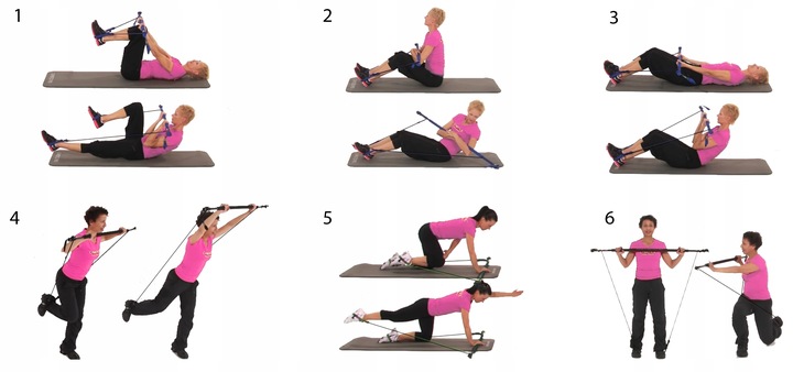 DRĄŻEK DO PILATESU BAR KIJ DO ĆWICZEŃ GUMY OPOROWE EKSPANDERY Z DRĄŻKIEM