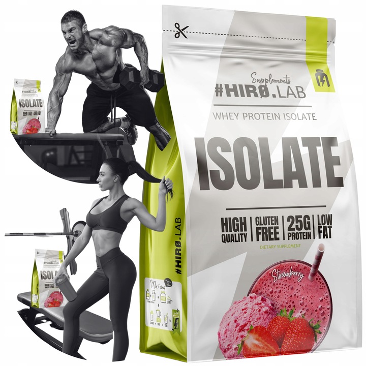 Izolat Białka BIAŁKO 700 g WPI ISO Whey Protein Isolate Truskawka HIRO