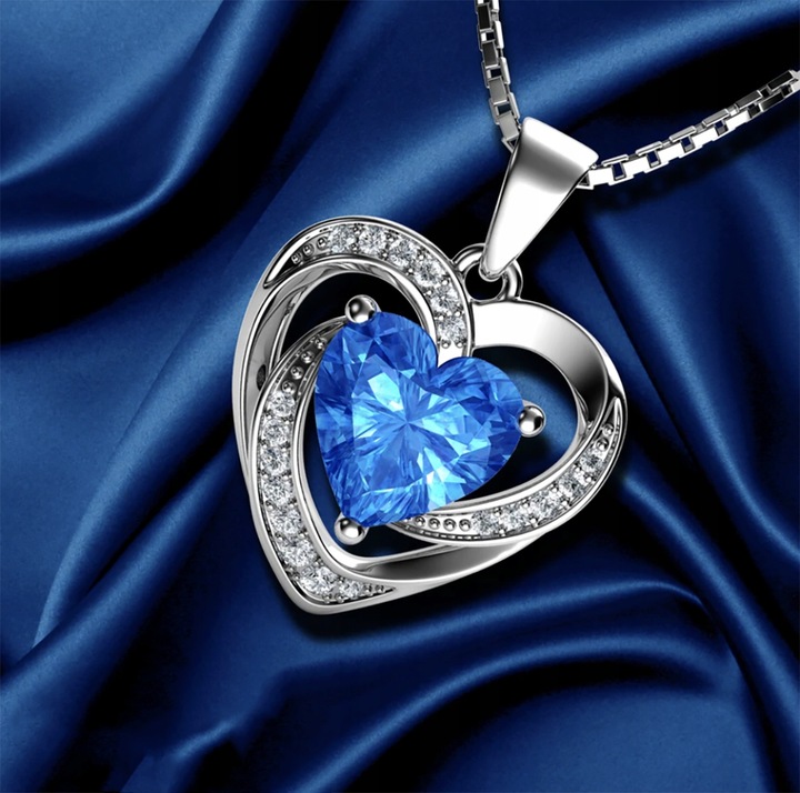 Srebrny Naszyjnik Srebro 925 Serce Łańcuszek Zawieszka dla Kobiety Grawer