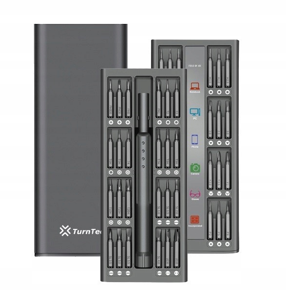 Śrubokręt precyzyjny TurnTech z zestawem końcówek 48 in 1 ALU