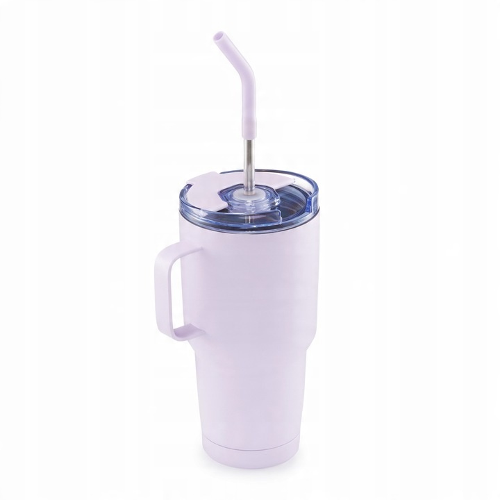Kubek Termiczny do Auta Ze Słomką Ustnikiem Nieprzeciekający 900ml Termos