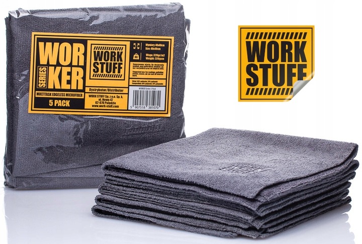 WORK STUFF WORKER 5 PACK GREY MIKROFIBRY BEZSZWOWE