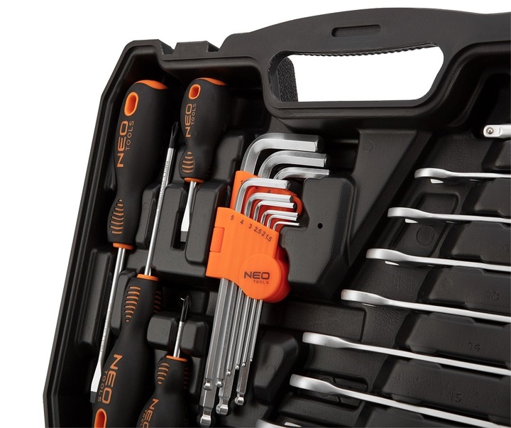NEO 10-206 ZESTAW KLUCZE NASADOWE 1/2", 1/4" TORX NASADKI WALIZKA 100el