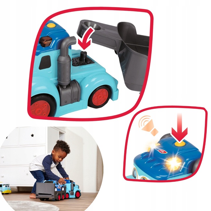 CIĘŻARÓWKA SAMOCHÓD TEDDI TRUCKER 12M+ XXL NA BATERIE PREZENT DLA CHŁOPCA