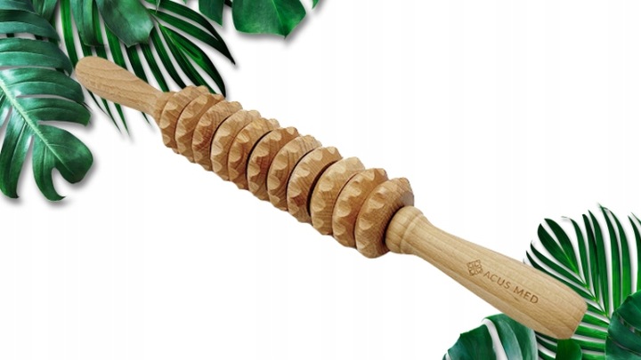 MASAŻER ELASTYCZNY DREWNIANY WAŁEK NA CELLULIT PL
