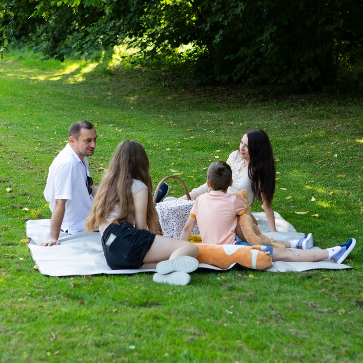 KOC PIKNIKOWY PLAŻOWY Z IZOLACJĄ ALU METEOR DUŻY XL 175x200 ALU 3 warstwy