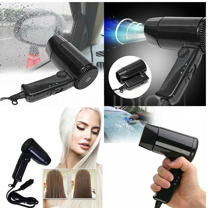 SUSZARKA DO WŁOSÓW, PRZENOŚNA SUSZARKA DO WŁOSÓW 12 V NA GORĄCO I ZIMNO