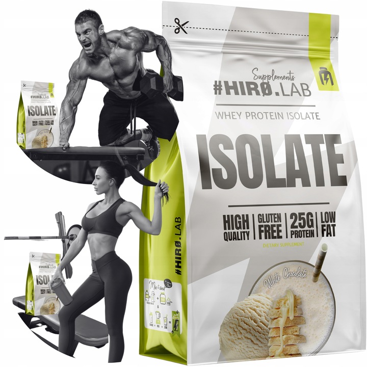 Izolat Białka BIAŁKO 700 g WPI Whey Protein Isolate Biała Czekolada Hiro