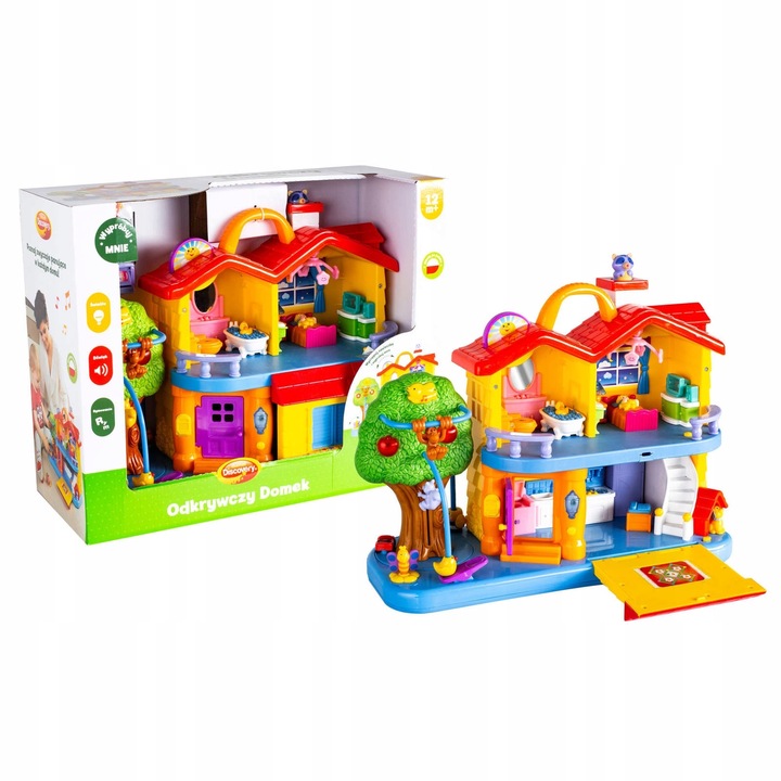 Odkrywczy Domek zabawka interaktywna edukacyjna dla dzieci 12m+, Dumel