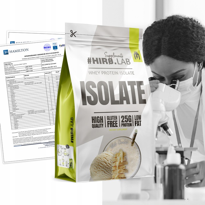 Izolat Białka BIAŁKO 700 g WPI Whey Protein Isolate Biała Czekolada Hiro