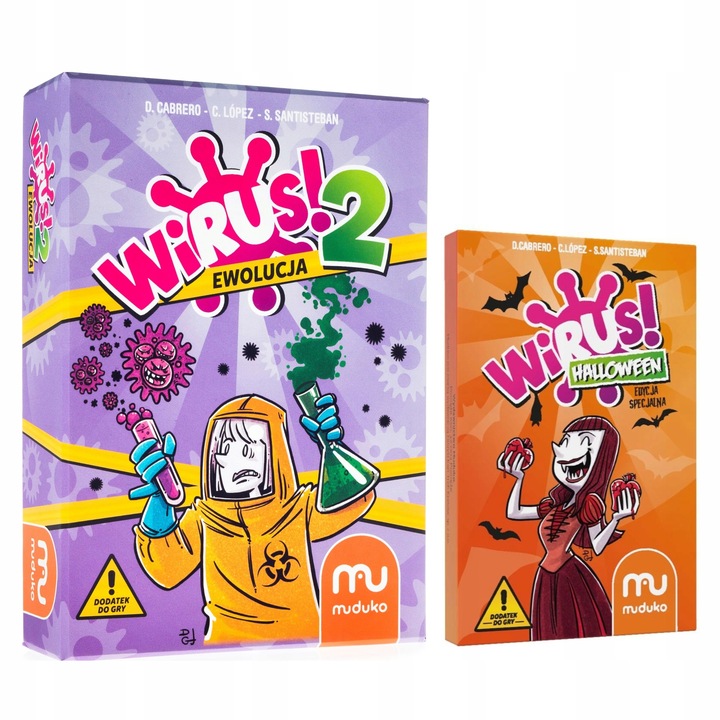 Zestaw dodatków Wirus! 2: Ewolucja + Wirus! Halloween Gra Karciana Muduko