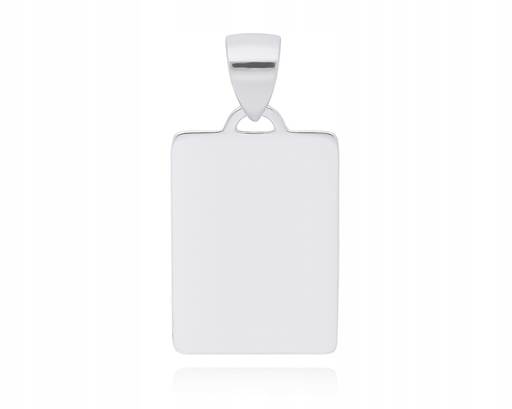 Zawieszka Srebrna Męska Blaszka Gładka z Grawerem Nieśmiertelnik pr.925