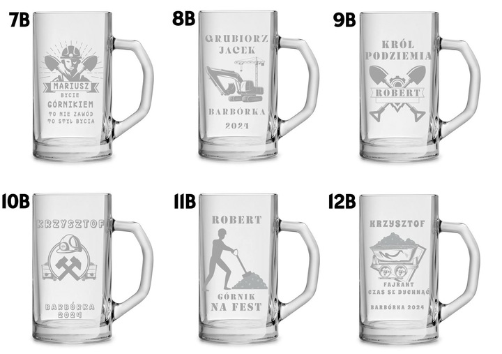 Duży kufel do piwa na prezent z grawerem 640ml logo tekst urodziny