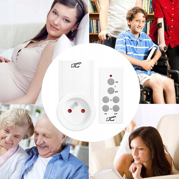 GNIAZDKO SIECIOWE ZDALNIE STEROWANE 2 PILOTY W ZESTAWIE DUŻY ZASIĘG 30M