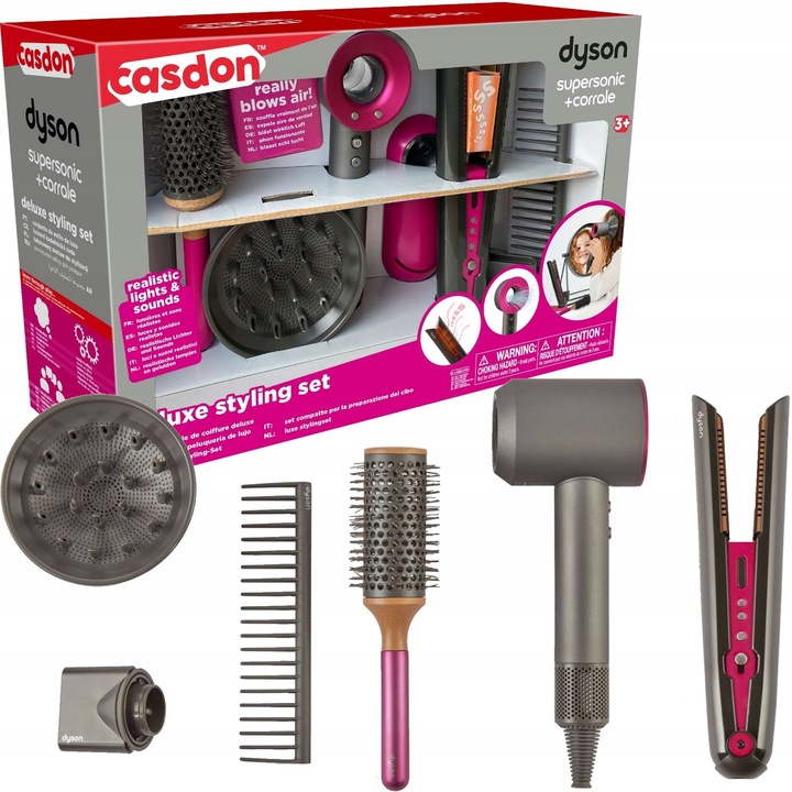 DYSON ZESTAW FRYZJERSKI SUSZARKA PROSTOWNICA SZCZOTKA DO WŁOSÓW CASDON