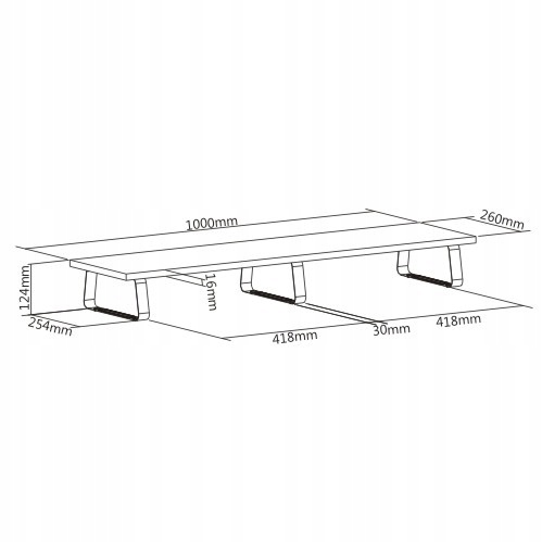 Stolik podstawka półka pod dwa monitory MOZOS DUAL RISER P BRĄZOWA