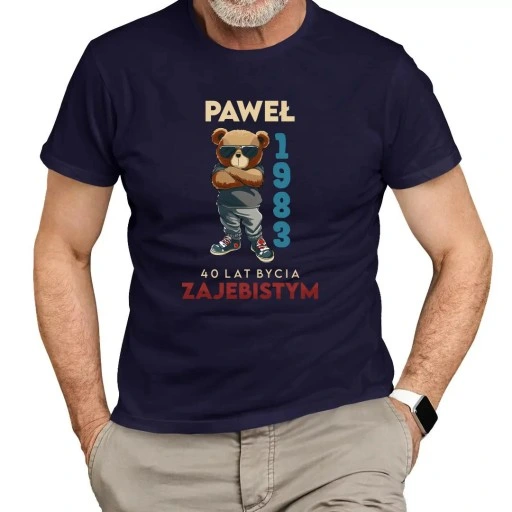 KOSZULKA PREZENT NA KAŻDE 1-99 URODZINY IMIĘ ROK
