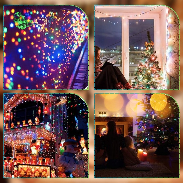 LAMPKI CHOINKOWE 1000 LED ZEWNĘTRZNE WEWNĘTRZNE MULTIKOLOR ŚWIĄTECZNE 70m