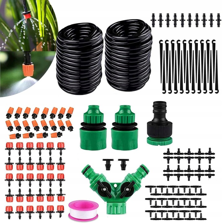 ZESTAW NAWADNIANIA AUTOMATYCZNEGO TRWANIKÓW KWIATÓW OGRODU SZKLARNI KURTYNA
